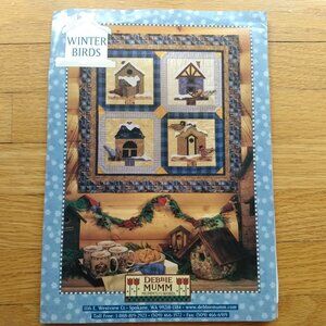 Vintage Birdhouse Wall Quilt Sewing Pattern "Winter Birds" Debbie Mumm